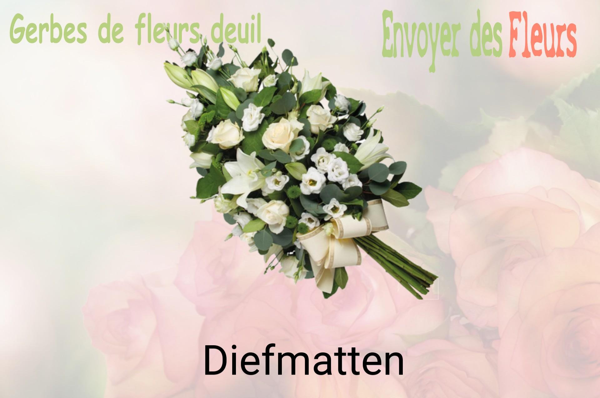 Gerbe de fleurs de deuil livrée à Diefmatten